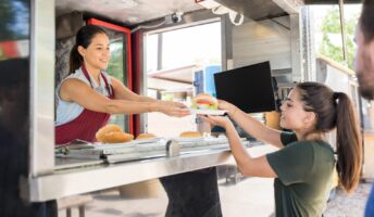 Food truck vendor with a POS system