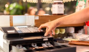 Server using a cash machine