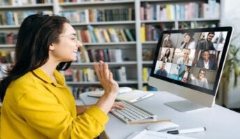 Remote worker using a remote collaboration tool