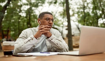 Man working remotely