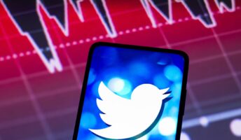 Twitter logo on phone