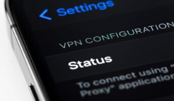 VPN configurations screen on an iphone