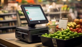 Modern Woolworths Self-Checkout with POS Machine (generated by AI)