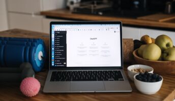ChatGPT on desktop next to exercise material