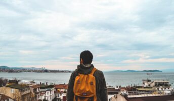 A backpacker in Istanbul, Turkey