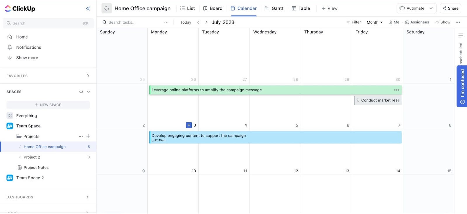 ClickUp Calendar