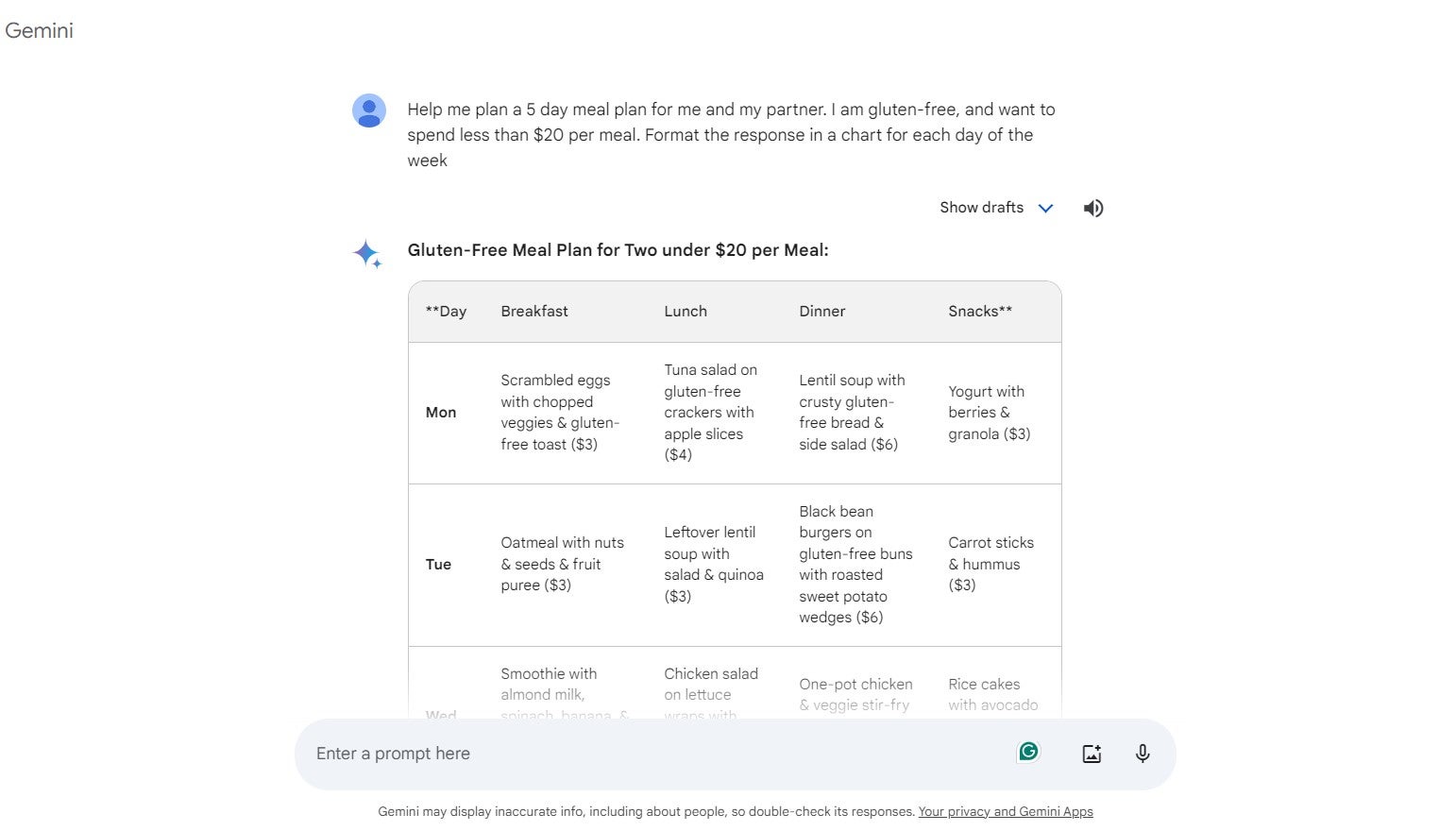 Bard test question