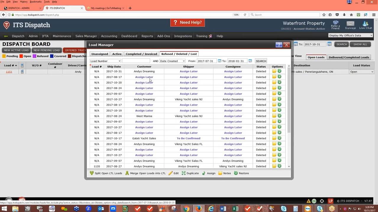 ITS Dispatch: load manager