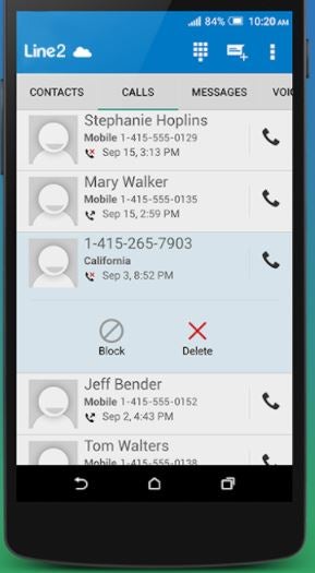 line2 app contacts