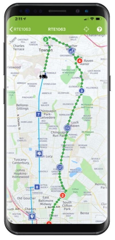 Omnitracs Mobile Manager app: map
