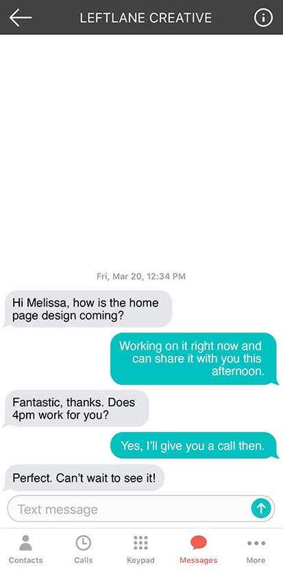 Ooma App Messages