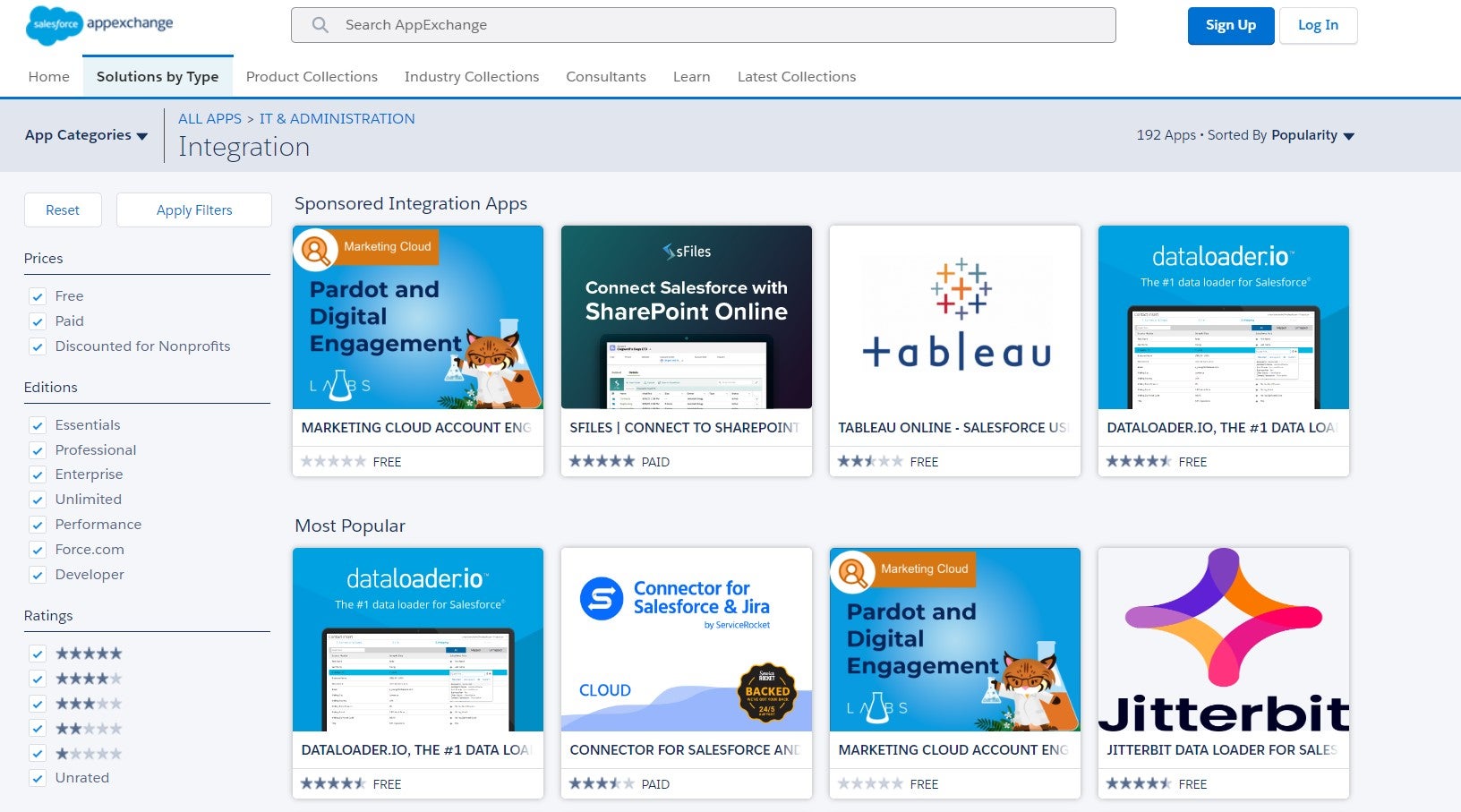 The salesforce app exhange