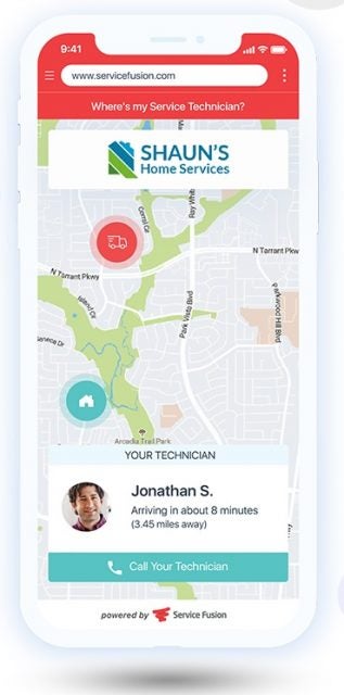 Service Fusion Dispatch on mobile