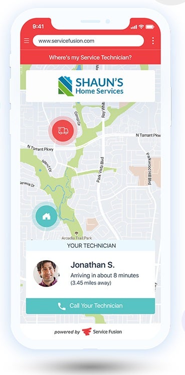 Service Fusion Dispatch on mobile