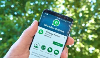 whatsapp business being used on a mobile phone