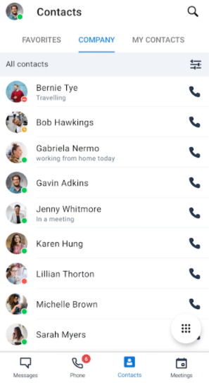 8x8 App Contacts