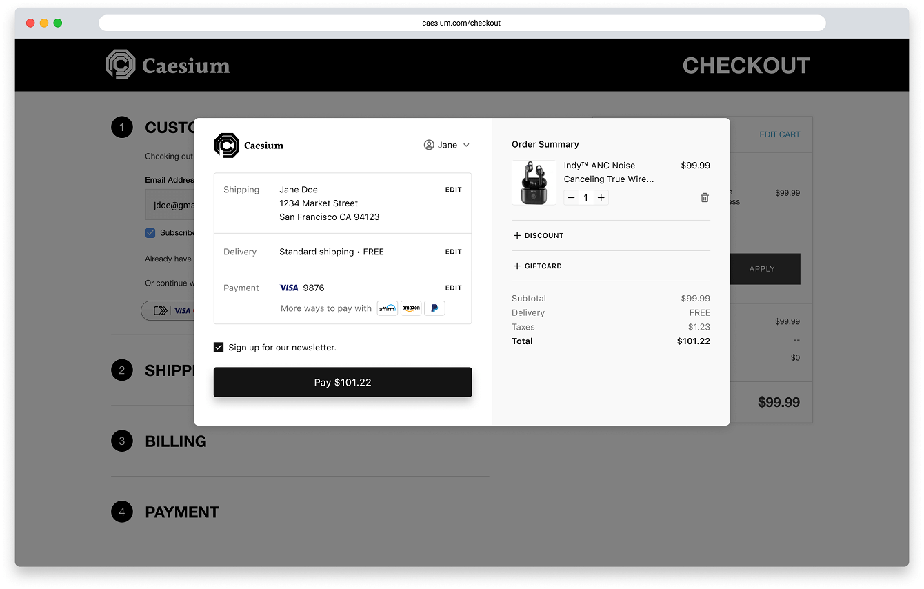 BigCommerce: Caesium integration