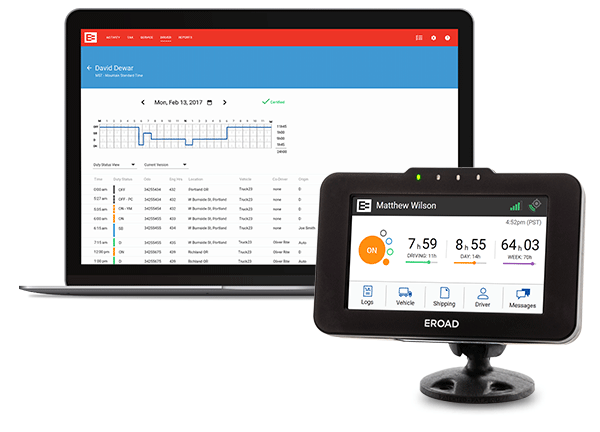 EROAD Ehubo ELD with laptop