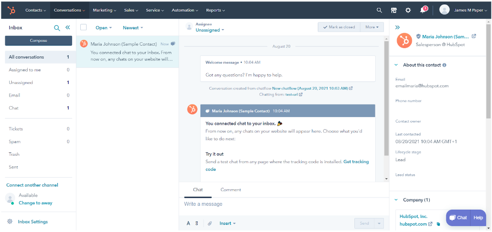 HubSpot UI