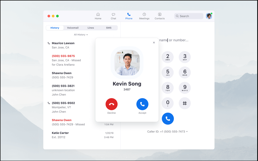 An incoming call on the Zoom Phone app. Image: Zoom Phone
