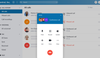 Screenshot of RingCentral app in action