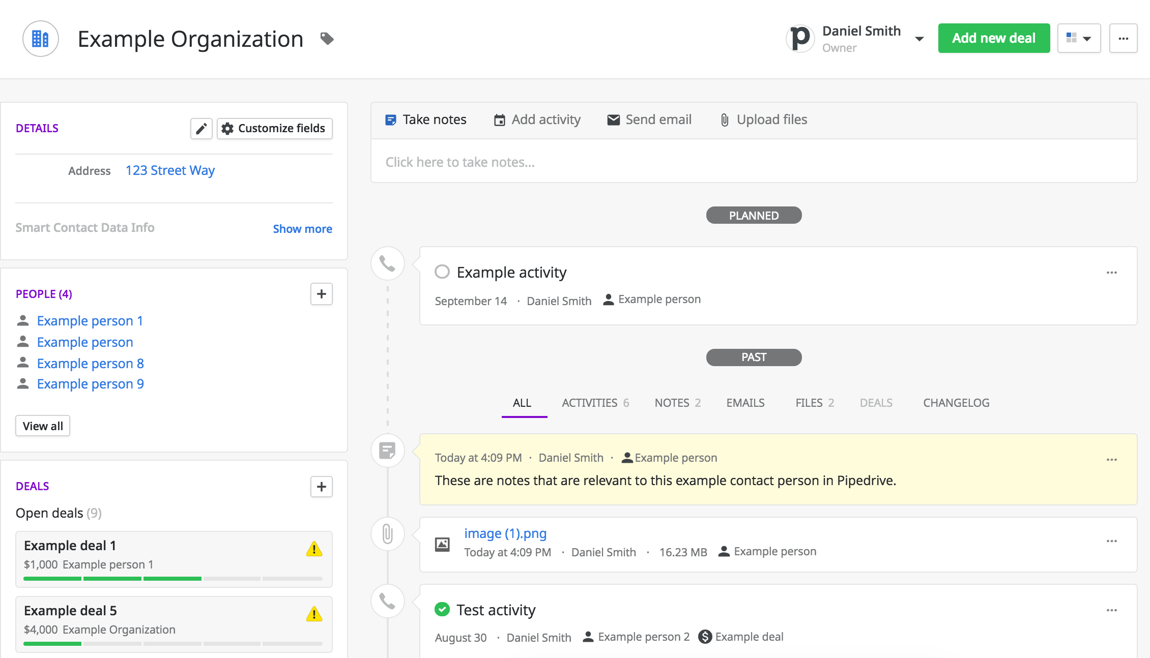 Pipedrive: Organization view