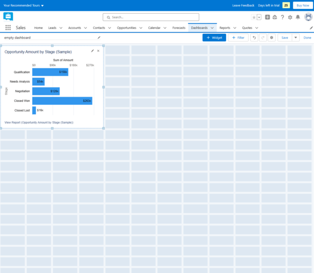 Salesforce Dashboard Creation