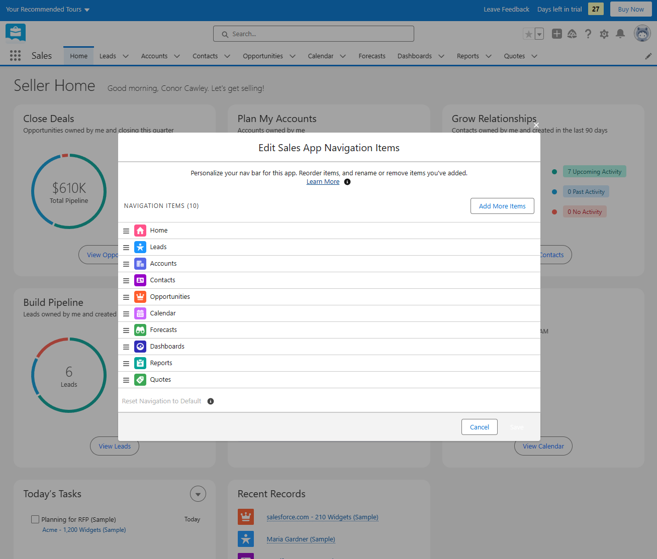 Salesforce Edit Navigation (March 2024)