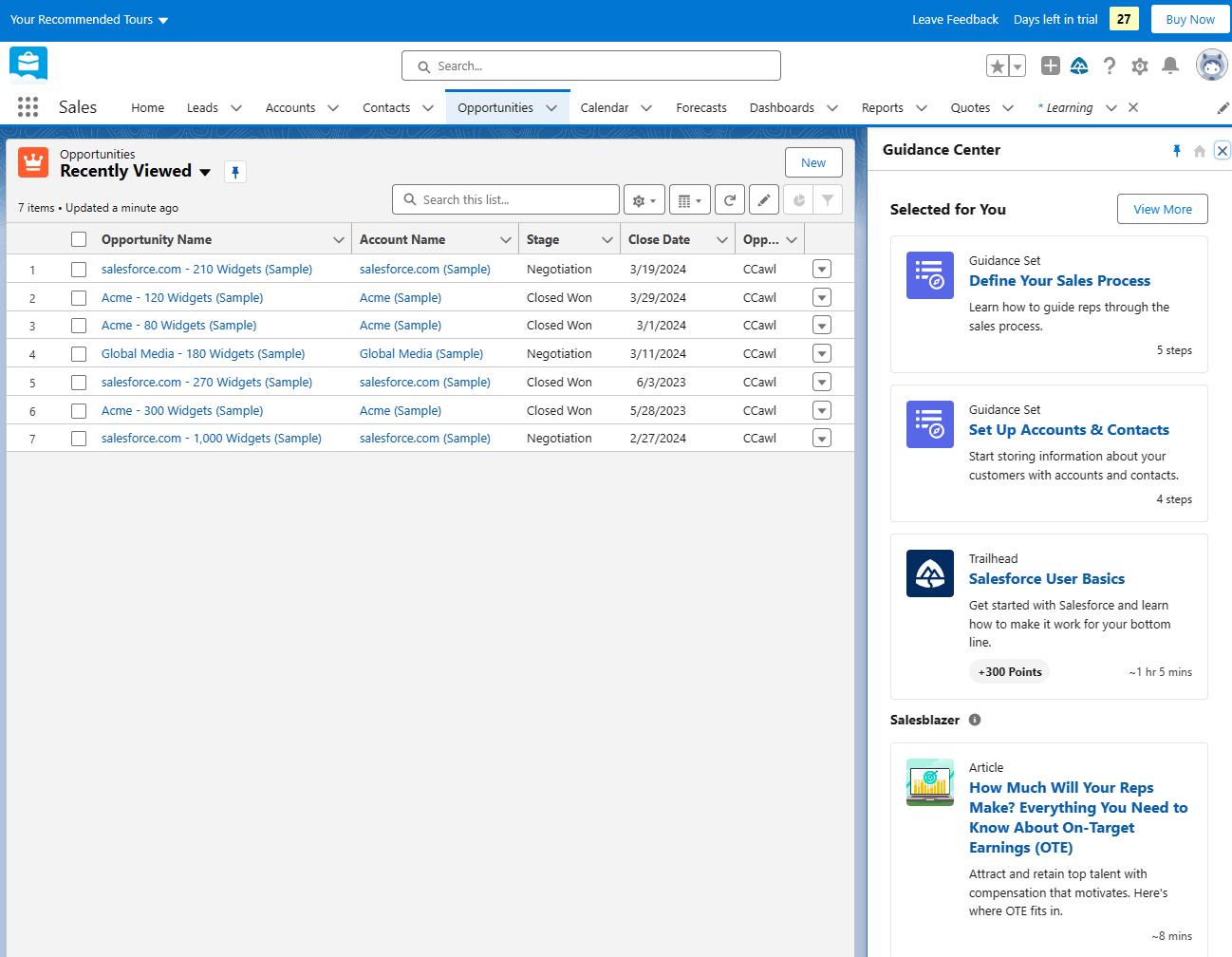 Salesforce Guidance Center (March 2024)