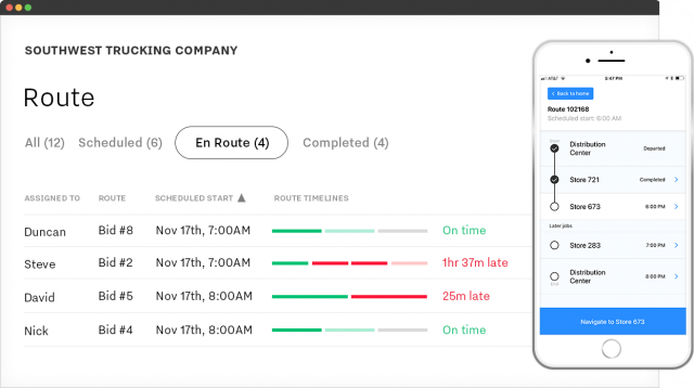 Samsara helps track route progress