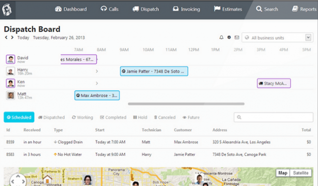 ServiceTitan Dispatch Board