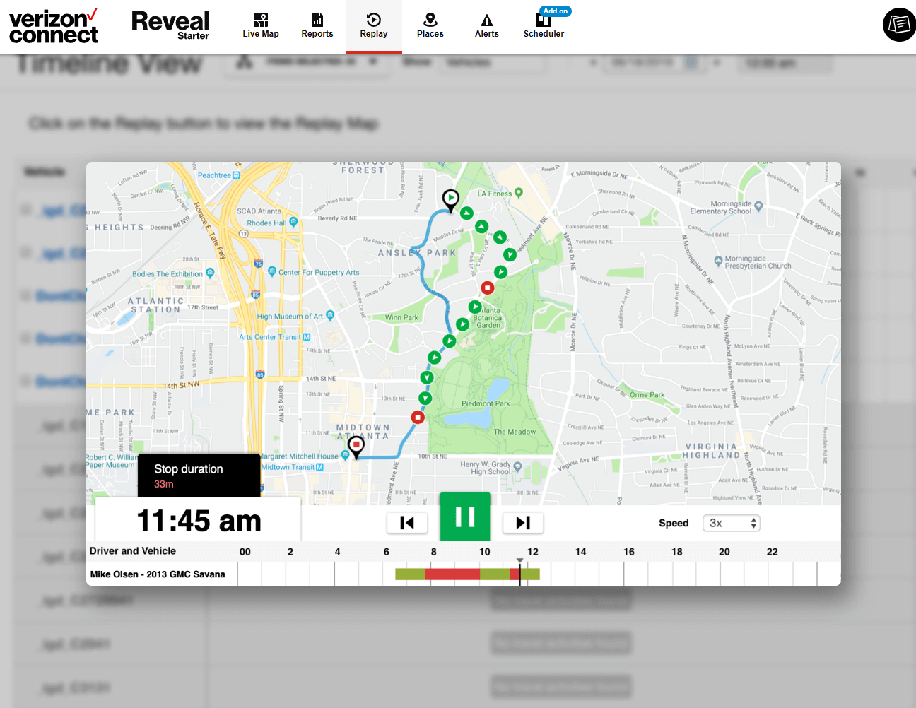 Verizon Connect Reveal Replay Feature