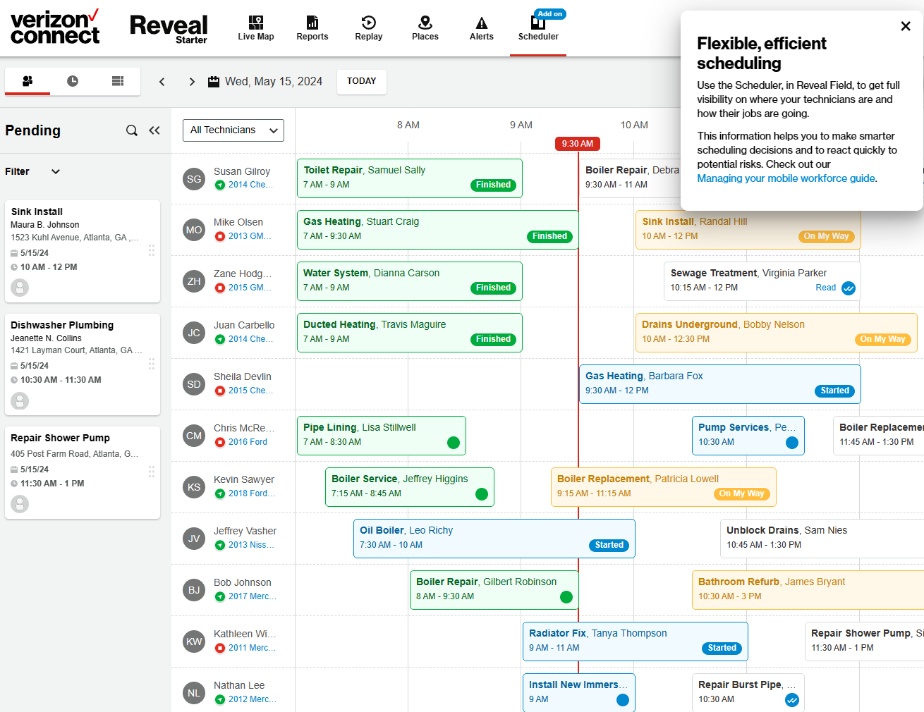 Verizon Connect Reveal Scheduler